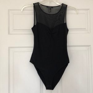 Bodysuit with Mesh Top